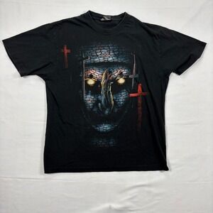 The Nun Horror Movie Graphic T-Shirt Conjuring Universe XL Black Short Sleeve